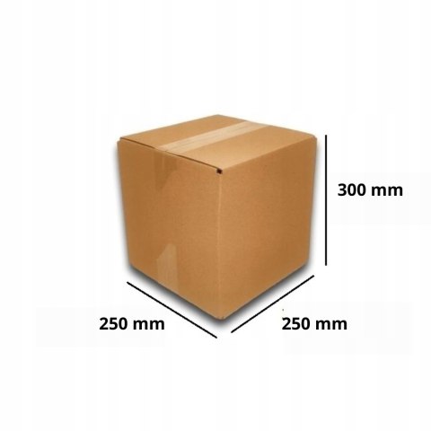 MEGA MOCNE PUDEŁKO KARTON 250x250x300 SZARE 25 EB
