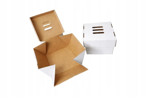 PUDEŁKO BOX KARTON BURGER FRYTKI CIASTO 175x140x130 100szt BIAŁE E