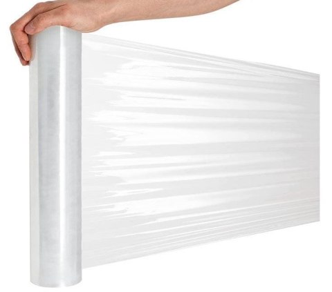 Folia stretch transparentna 3 kg - 2,7 kg netto - 21 mikronów - mocna Folia stretch transparentna 3 kg - 2,7 kg netto - 21 mikronów - mocna